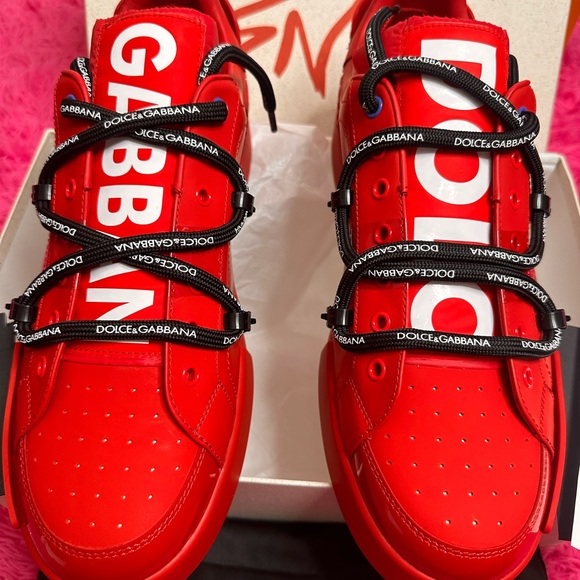 Dolce & Gabbana Vibrant Red Athletic Shoes - Picture 2 of 12